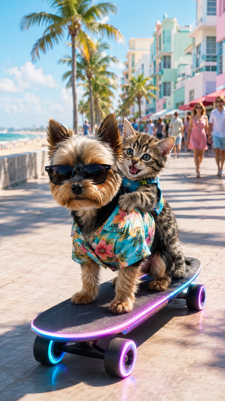 Mano enjoys a playful day on a bright tropical beach.